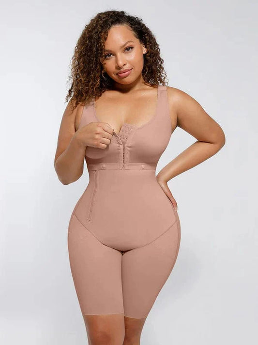 CurvyPower | NL bodysuit Dark Skin / XS Shapewear Bodysuit Covering Postoperative Chest with Side Zipper