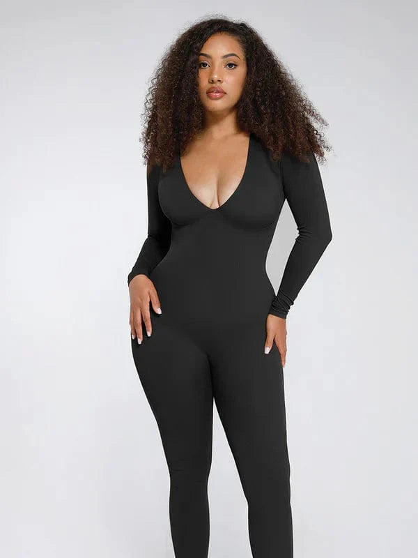 CurvyPower | NL bodysuit Deep V Whole Body Tummy Control Shaping Bodysuit