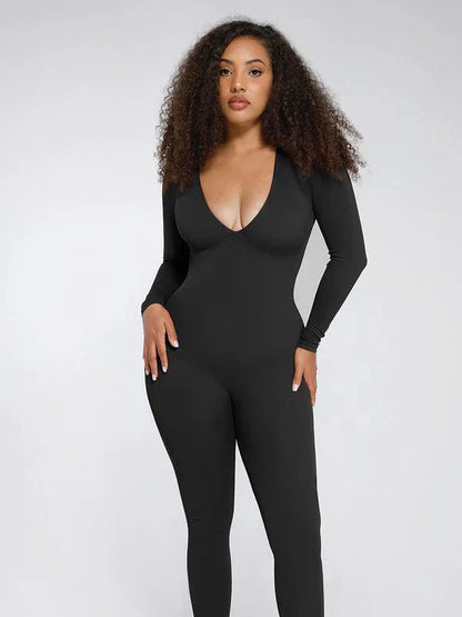 CurvyPower | NL bodysuit Deep V Whole Body Tummy Control Shaping Bodysuit