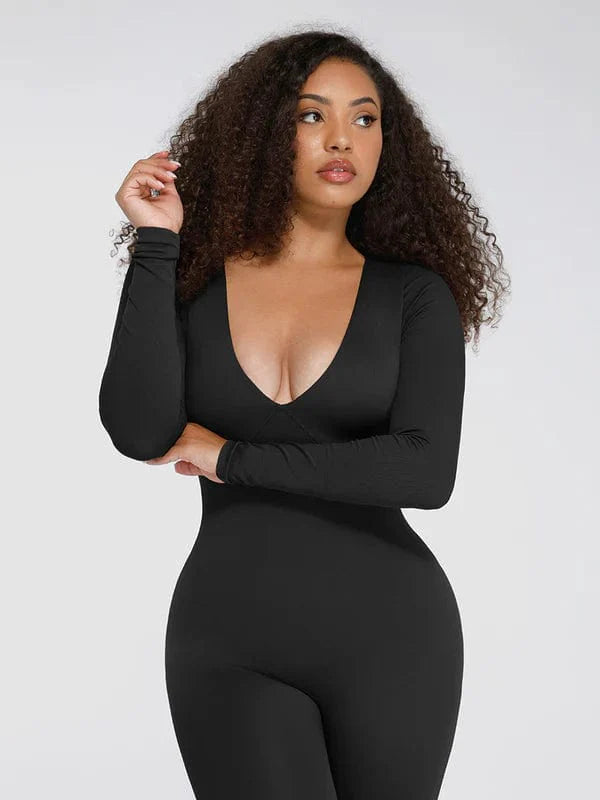 CurvyPower | NL bodysuit Deep V Whole Body Tummy Control Shaping Bodysuit