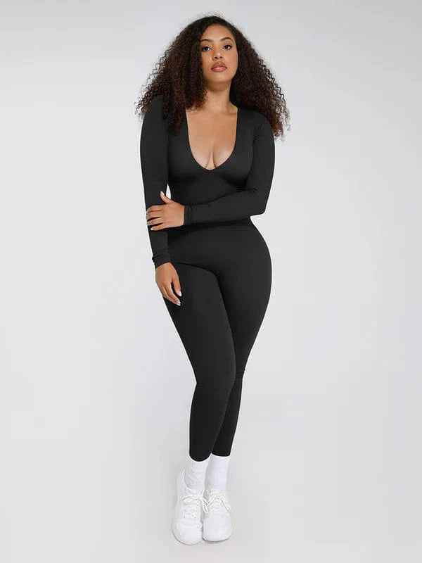 CurvyPower | NL bodysuit Deep V Whole Body Tummy Control Shaping Bodysuit