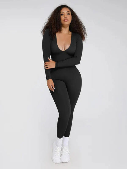 CurvyPower | NL bodysuit Deep V Whole Body Tummy Control Shaping Bodysuit