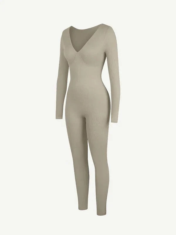 CurvyPower | NL bodysuit Deep V Whole Body Tummy Control Shaping Bodysuit
