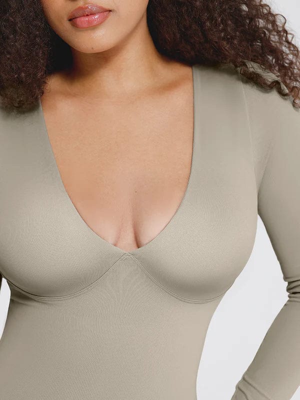 CurvyPower | NL bodysuit Deep V Whole Body Tummy Control Shaping Bodysuit