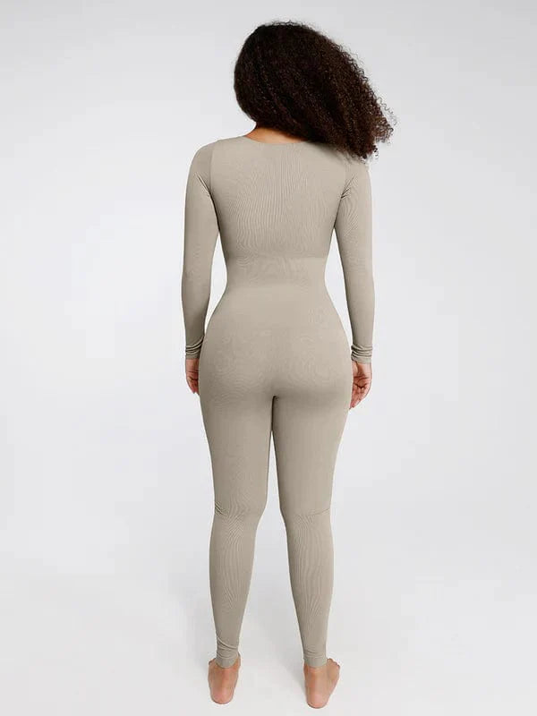 CurvyPower | NL bodysuit Deep V Whole Body Tummy Control Shaping Bodysuit