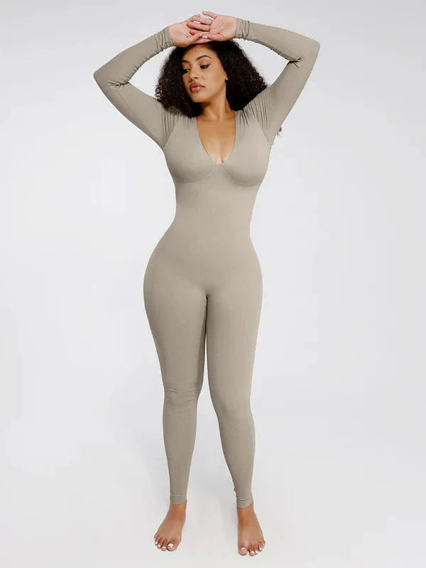 CurvyPower | NL bodysuit Deep V Whole Body Tummy Control Shaping Bodysuit