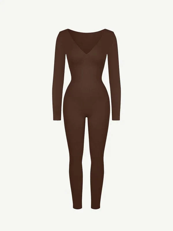 CurvyPower | NL bodysuit Deep V Whole Body Tummy Control Shaping Bodysuit