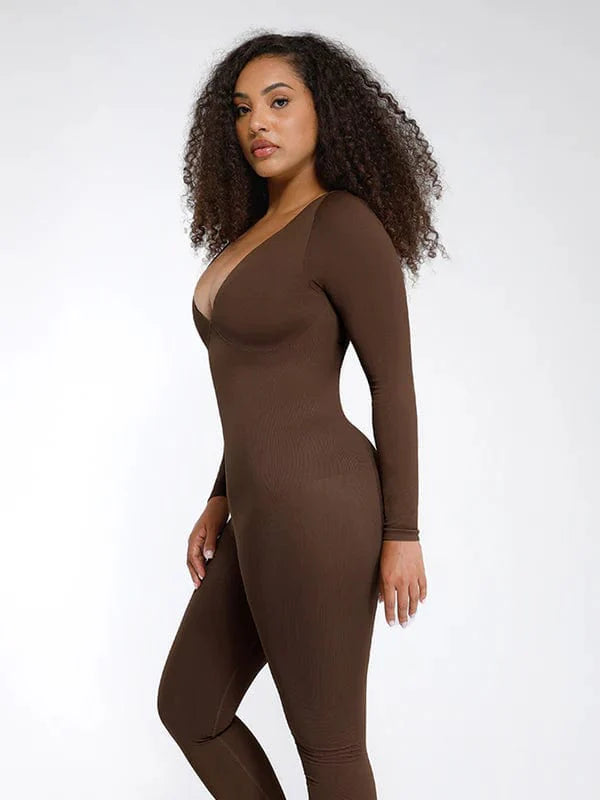 CurvyPower | NL bodysuit Deep V Whole Body Tummy Control Shaping Bodysuit