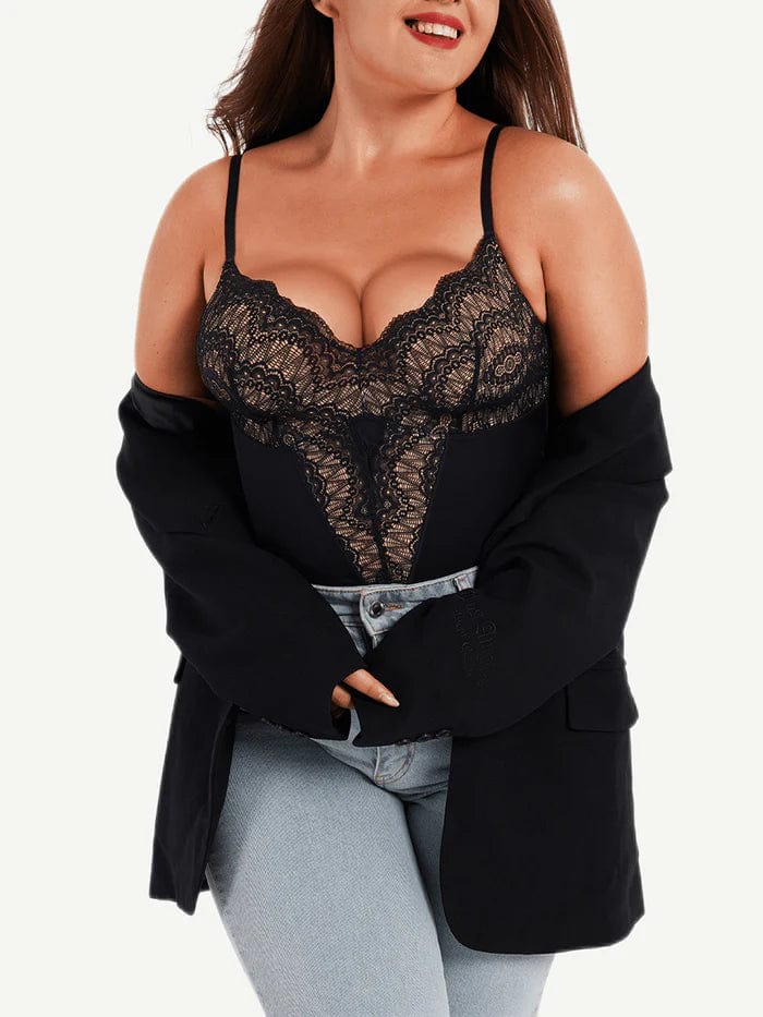 CurvyPower | NL bodysuit Elegant Lace Tummy Control Shapewear Bodysuit