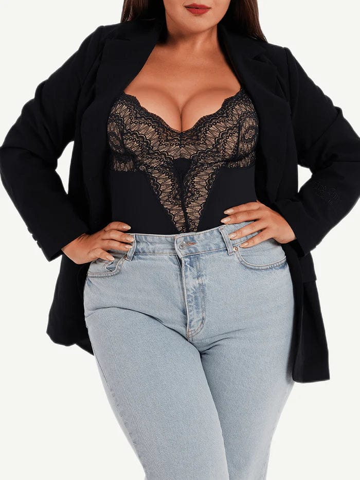 CurvyPower | NL bodysuit Elegant Lace Tummy Control Shapewear Bodysuit
