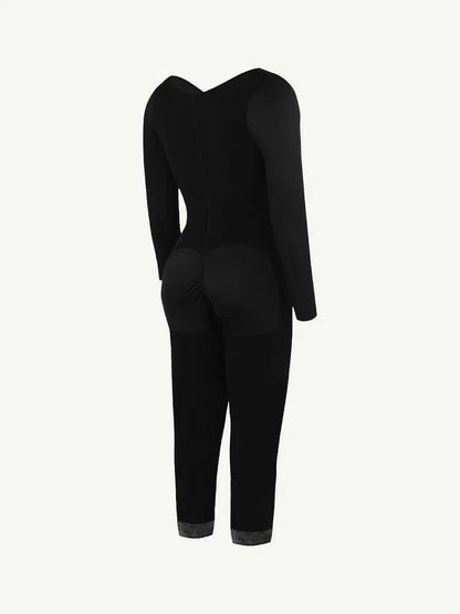 CurvyPower | NL bodysuit Long Sleeve Shapewear Bodysuit with U-Shape Post-Surgical Bust Support