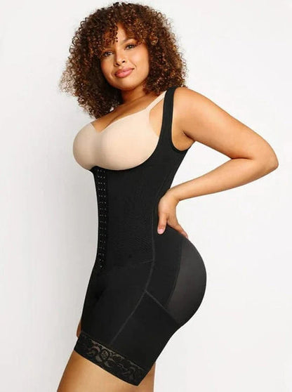 CurvyPower | NL bodysuit Open Bust Compression Bodysuit with Steel Boning for Women’s Tummy Control