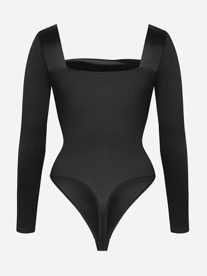 CurvyPower | NL bodysuit Square Neck Shapewear Tummy Control Bodysuit with Removable Pads