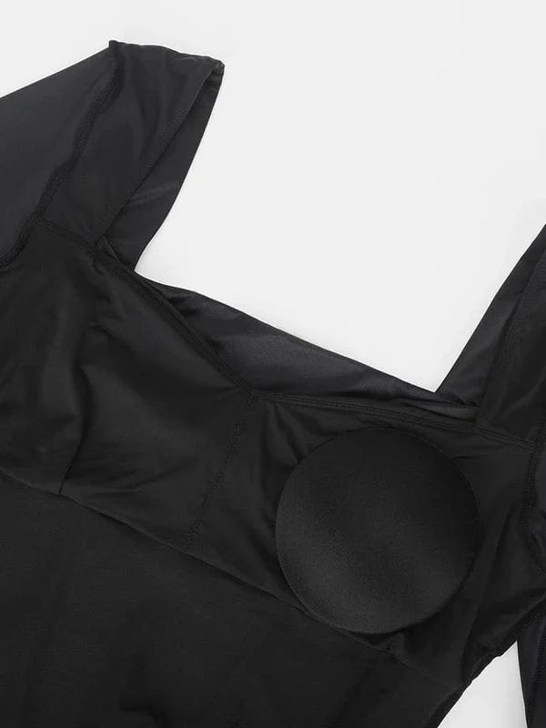 CurvyPower | NL bodysuit Square Neck Shapewear Tummy Control Bodysuit with Removable Pads