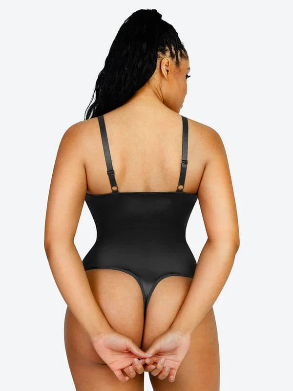 CurvyPower | NL bodysuit Tummy Control Elastic Mesh Shapewear Thong Bodysuit