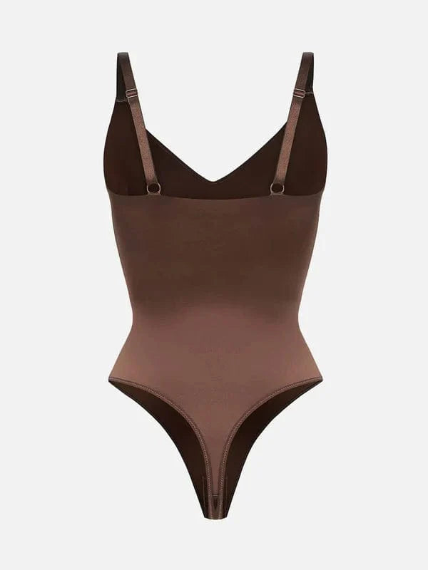 CurvyPower | NL bodysuit Tummy Control Elastic Mesh Shapewear Thong Bodysuit