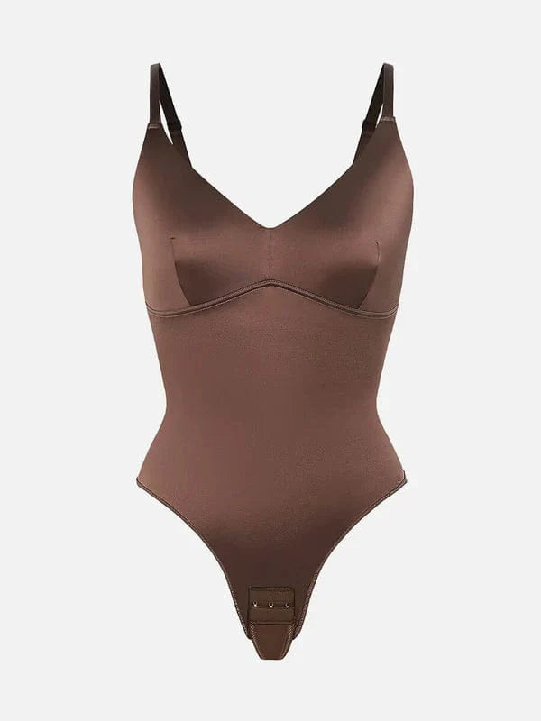 CurvyPower | NL bodysuit Tummy Control Elastic Mesh Shapewear Thong Bodysuit