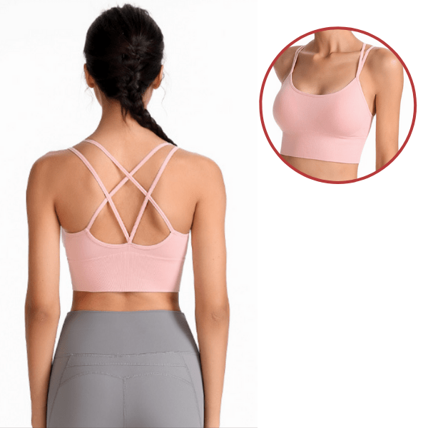 CurvyPower | NL Bras S / Pink Seamless High Impact Cross Back Sport Bra