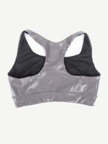 CurvyPower | NL Bras Silver Film Shaping Sauna Sports Bra with Removable Cups