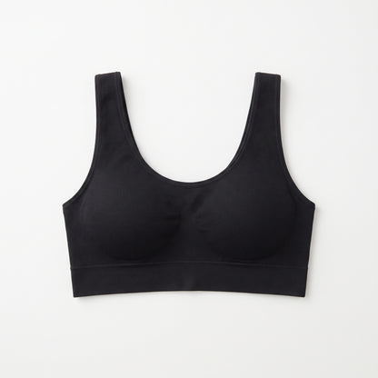 Naadloze Corrigerende Bralette - Lichte Compressie in zwart, vooraanzicht