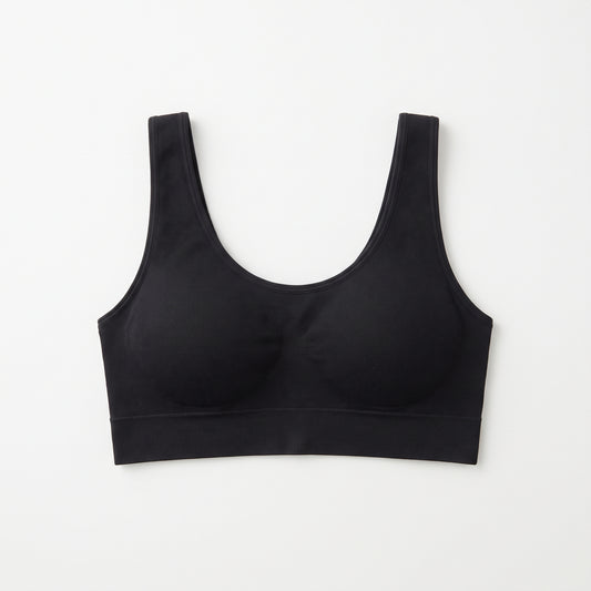Naadloze Corrigerende Bralette - Lichte Compressie in zwart, vooraanzicht