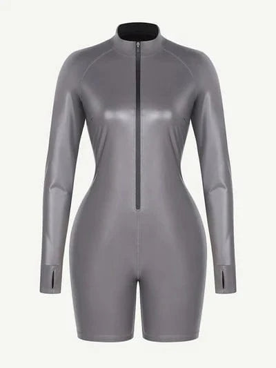 CurvyPower | NL Jumpsuit Long Sleeve Shaping Sauna Suit with Front Zipper