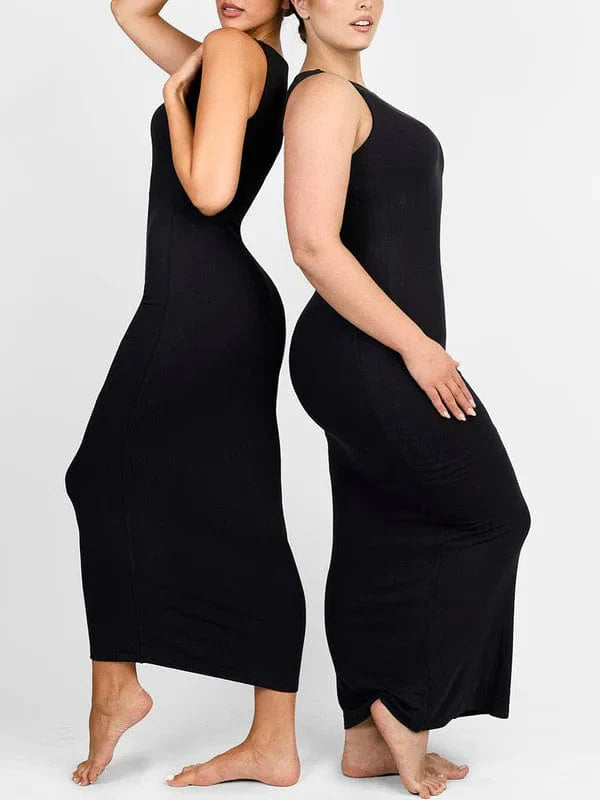 CurvyPower | NL Maxi Dress Light Support Round Neck Bodycon Long Dress