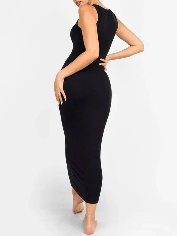 CurvyPower | NL Maxi Dress Light Support Round Neck Bodycon Long Dress