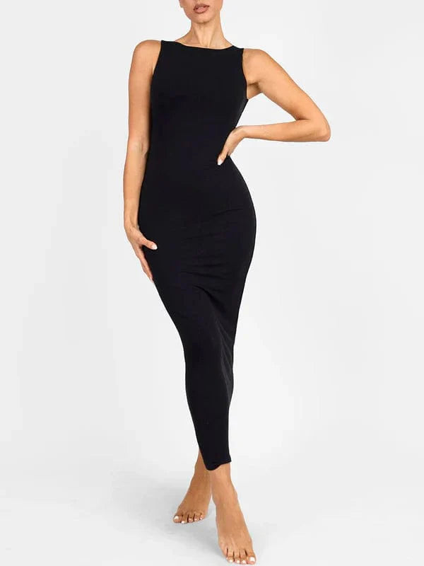 CurvyPower | NL Maxi Dress Light Support Round Neck Bodycon Long Dress