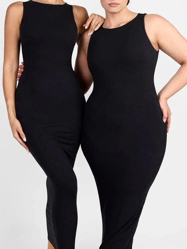 CurvyPower | NL Maxi Dress Light Support Round Neck Bodycon Long Dress