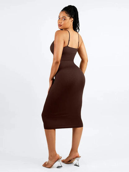 CurvyPower | NL Midi Dress Waist Control Bodycon Shapewear Midi Dress