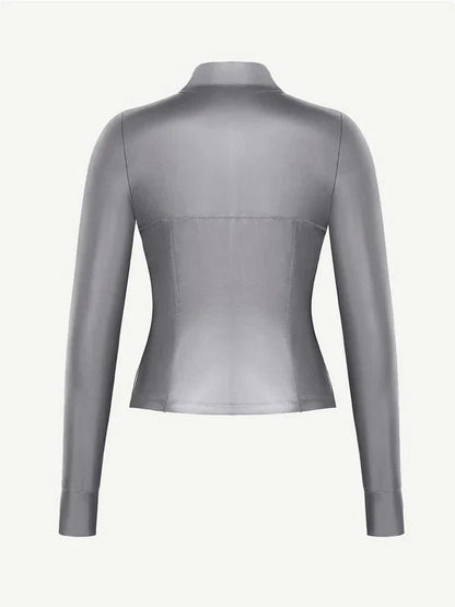 CurvyPower | NL Sauna Suit Long Sleeve Silver Film Sauna Shaper Top