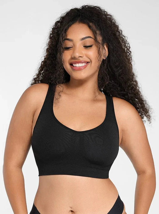 CurvyPower | NL Sports Bra Black / S Wireless Bust Support Shaper Bra with Removable Pads