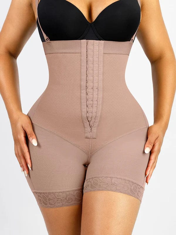 CurvyPower | NL Waist Trainer Beige / S Elegant Lace Waist Trainer Compression Shapewear Shorts