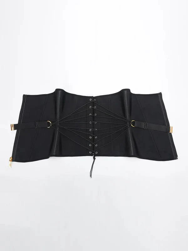 CurvyPower | NL Waist Trainer Steel-Boned Waist Trainer Shapewear with Fan Lacing and Adjustable Front Buckle