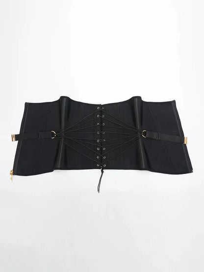 CurvyPower | NL Waist Trainer Steel-Boned Waist Trainer Shapewear with Fan Lacing and Adjustable Front Buckle