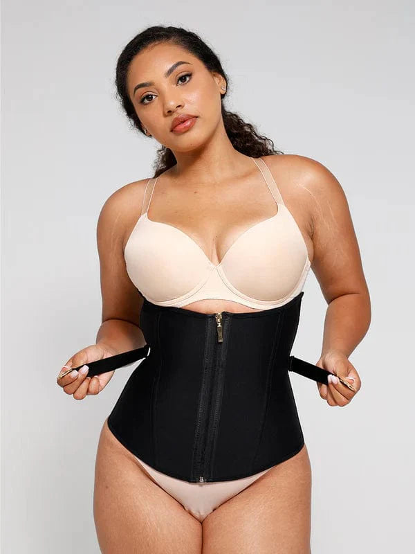 CurvyPower | NL Waist Trainer Steel-Boned Waist Trainer Shapewear with Fan Lacing and Adjustable Front Buckle