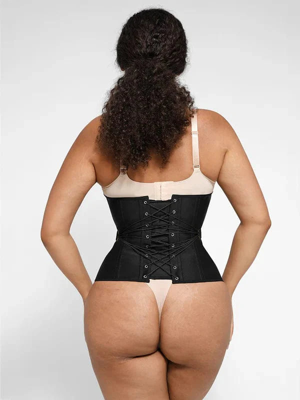 CurvyPower | NL Waist Trainer Steel-Boned Waist Trainer Shapewear with Fan Lacing and Adjustable Front Buckle